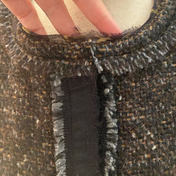 Elie Tahari wool/ alpaca tweed front long cardigan, M - Picture 2 of 10